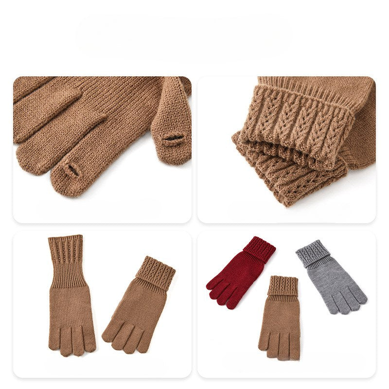 Solid Color SplitÂ Finger Simple Knit Glove