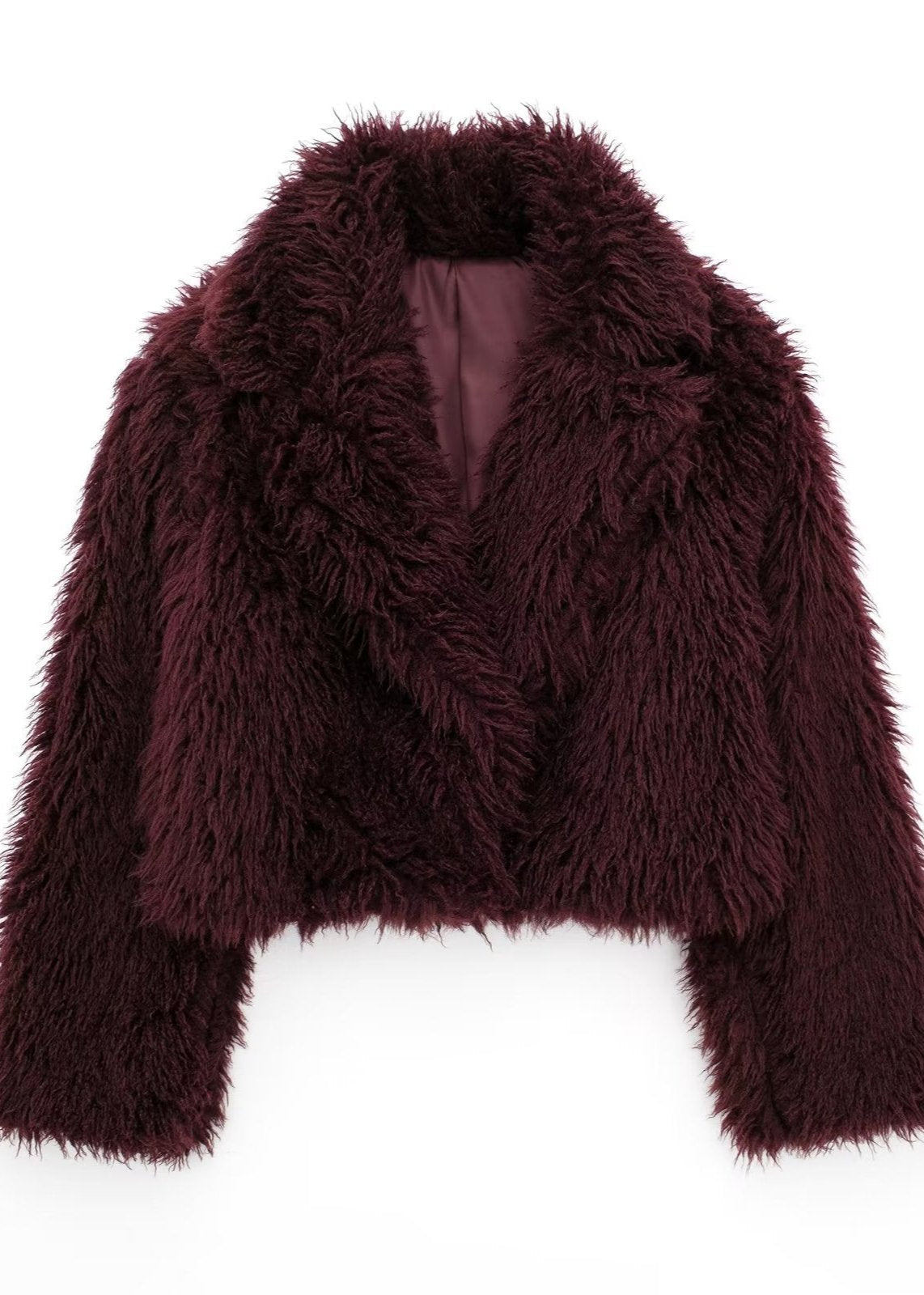 Faux Fur Winter Jacket Premium Burgundy