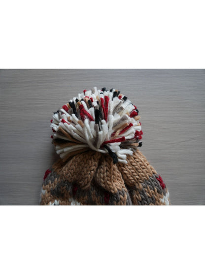 Haila - Winter Knitted Beanie with Colorful Pompom