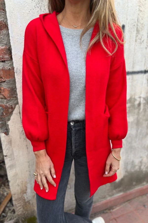 Solid Color Casual Woolen Pocket Hooded Jacket