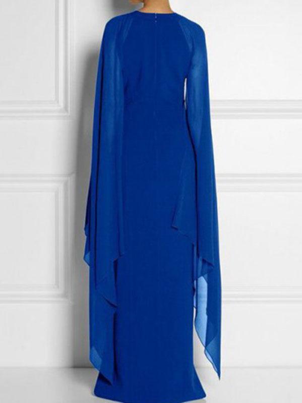 Special Round Neck With Cover-Up Maxi Dress Evening Dress