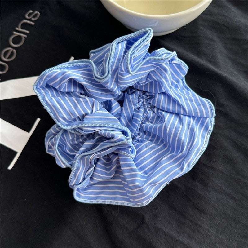 Wide Contrast Stripe Hair Scrunchie