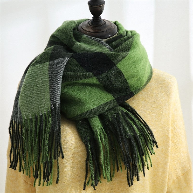 Fashion Plaid Cashmere-Like Scarf
