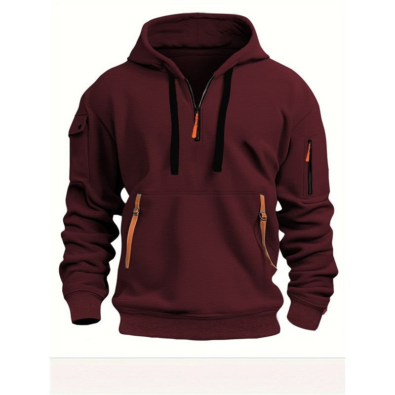 Men's Hooded Zip-Up Sweatshirt With Pockets Jacket