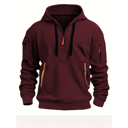 Men's Hooded Zip-Up Sweatshirt With Pockets Jacket