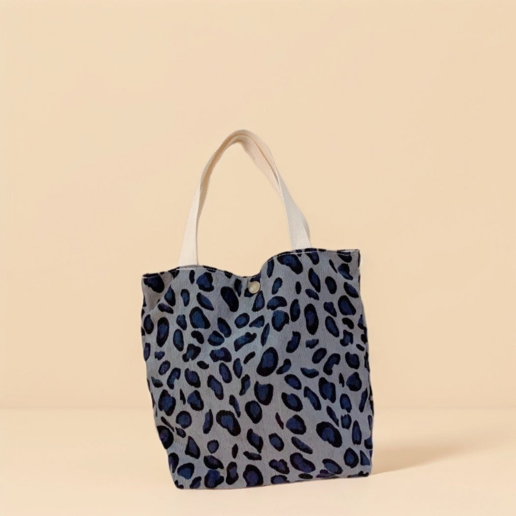Small Corduroy Leopard Print Handbag
