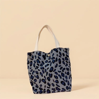 Small Corduroy Leopard Print Handbag