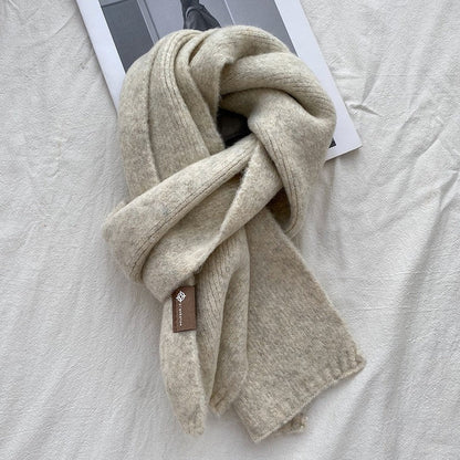 Solid Color Knitted Woolen Scarf