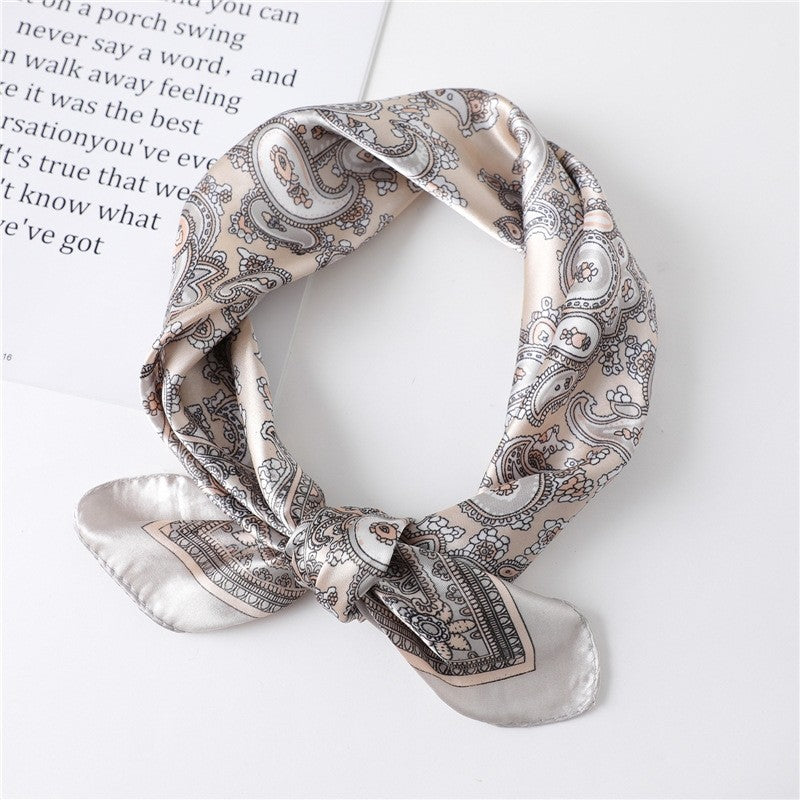 Vintage Elegant Geometric Pattern Silk Scarf