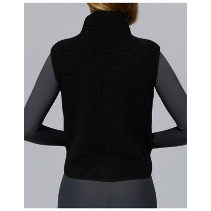 Solid Color Stand Collar Fleece Sports Vest