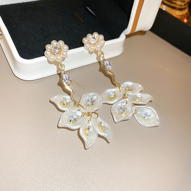 Zircon Pearl Shell Earrings