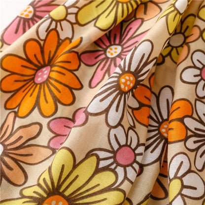 Tropical Plant Floral Contrast Color Scarf