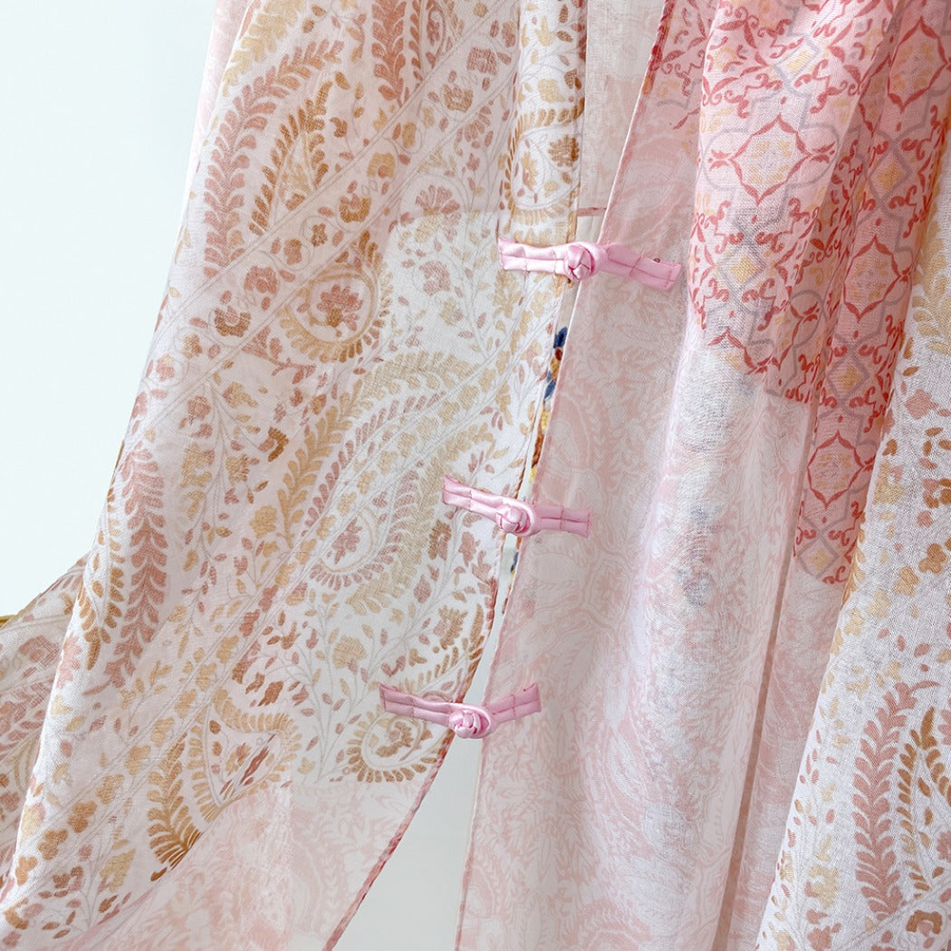 Scarvii - Boho Summer Shawl Scarf With Fringed &amp; Button