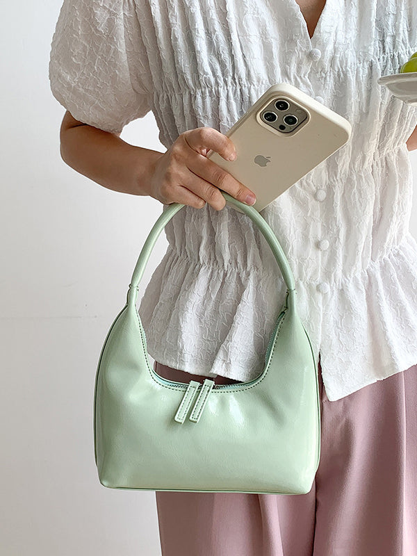 Geometric Split-Joint Zipper Shoulder Bags Handbags