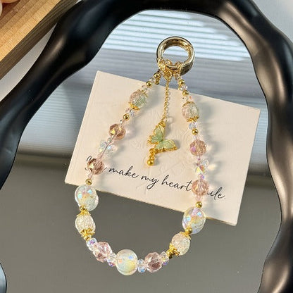 Chic Butterfly Crystal Beaded Charms Keychain