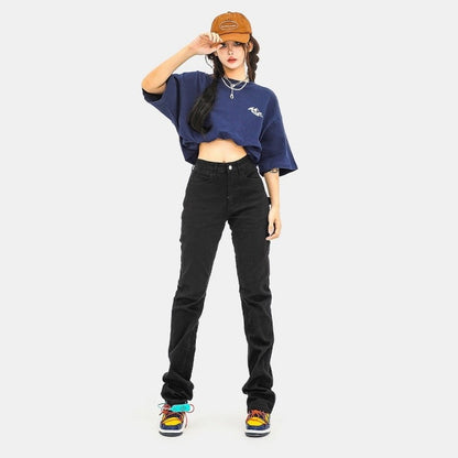 High-Waist Skinny Jeans Slim Fit Casual Trousers