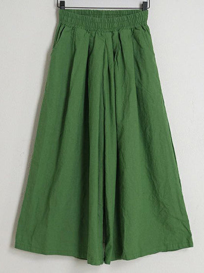 Leisure Fashion Wide Leg Loose Elasticity Solid Color Casual Pants Bottoms