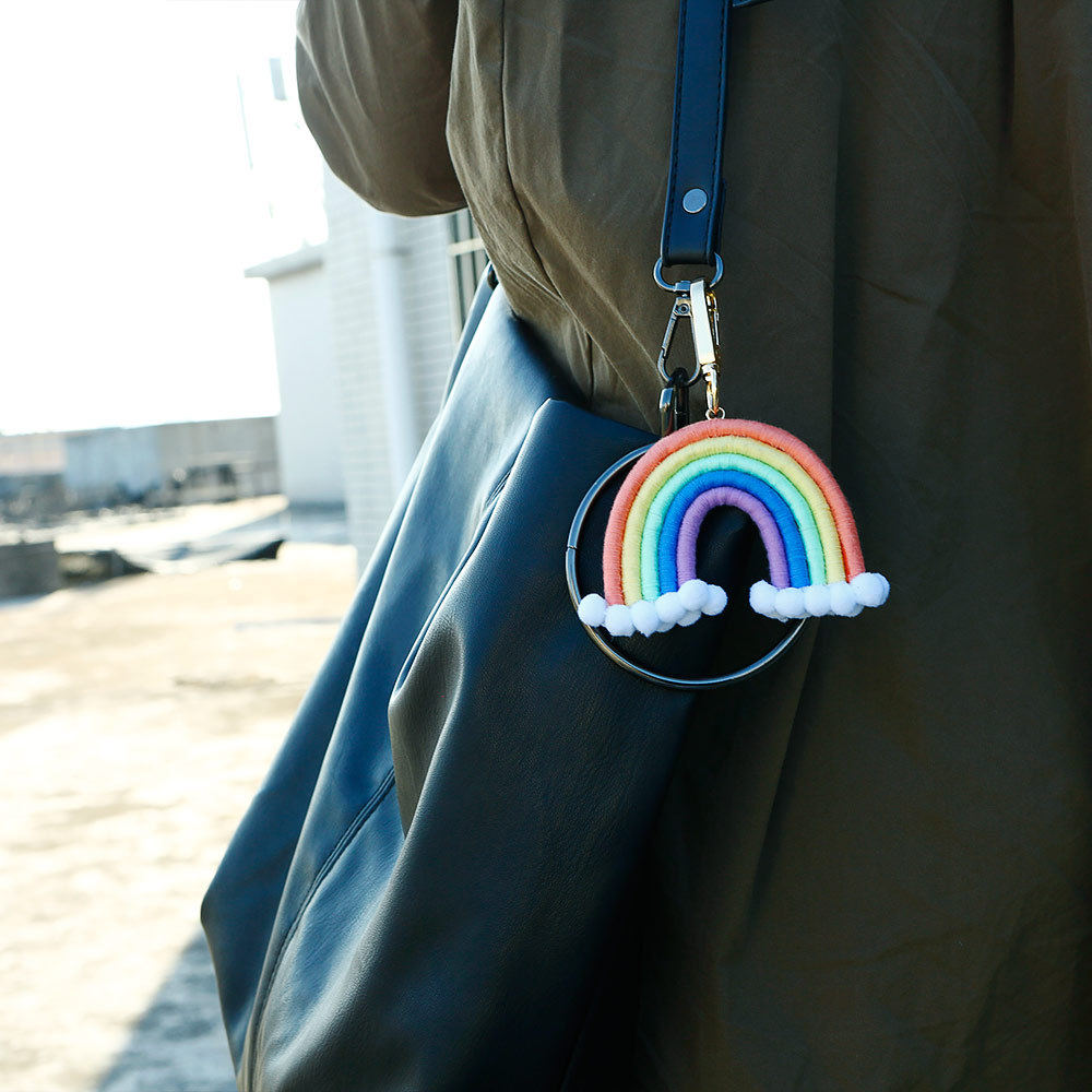 Creative Pendant Bohemian Tassel Bag Pendant Rainbow Keychain