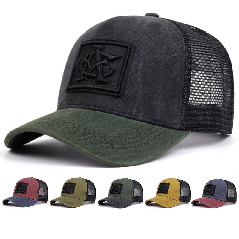 AC Letter Embroidered Flat Brim Baseball Cap Unisex Design