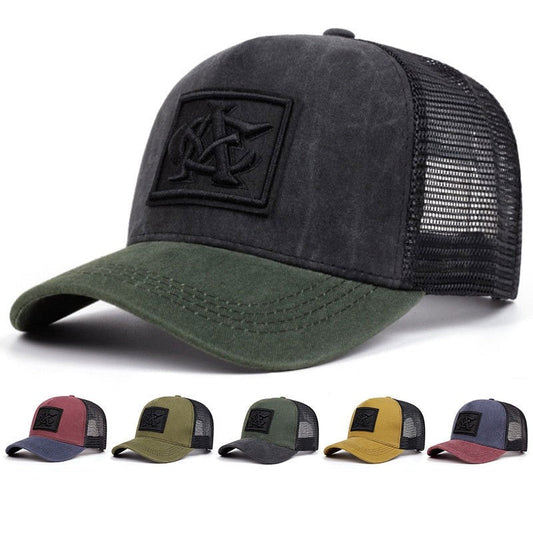 AC Letter Embroidered Flat Brim Baseball Cap Unisex Design