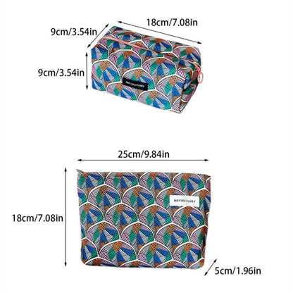 Cosbai - Colorful Fan-Print Makeup Bag - Practical &amp; Basic
