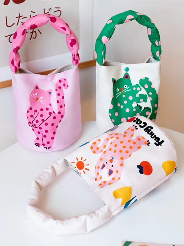 Cartoon Tiger Hand Bucket Bag