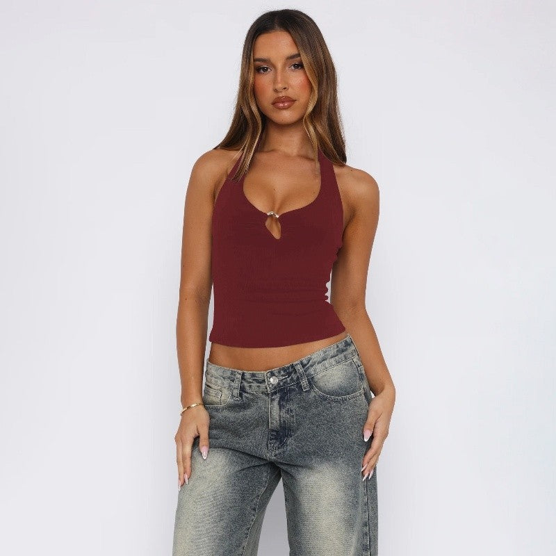Metal Buckle Hollow Out Necklace Vest