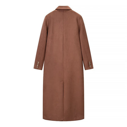 Long Plush Texture Trench Coat