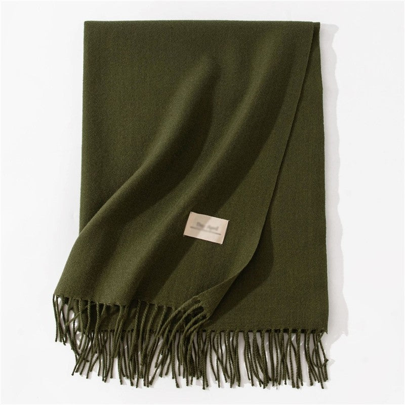 Solid Color Winter Warm Imitation Cashmere Shawl Scarves