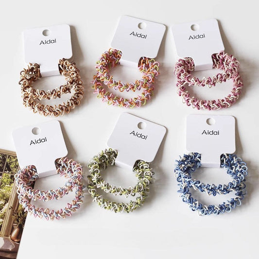 Colorful Woven Simple 2PCS Hair Ties