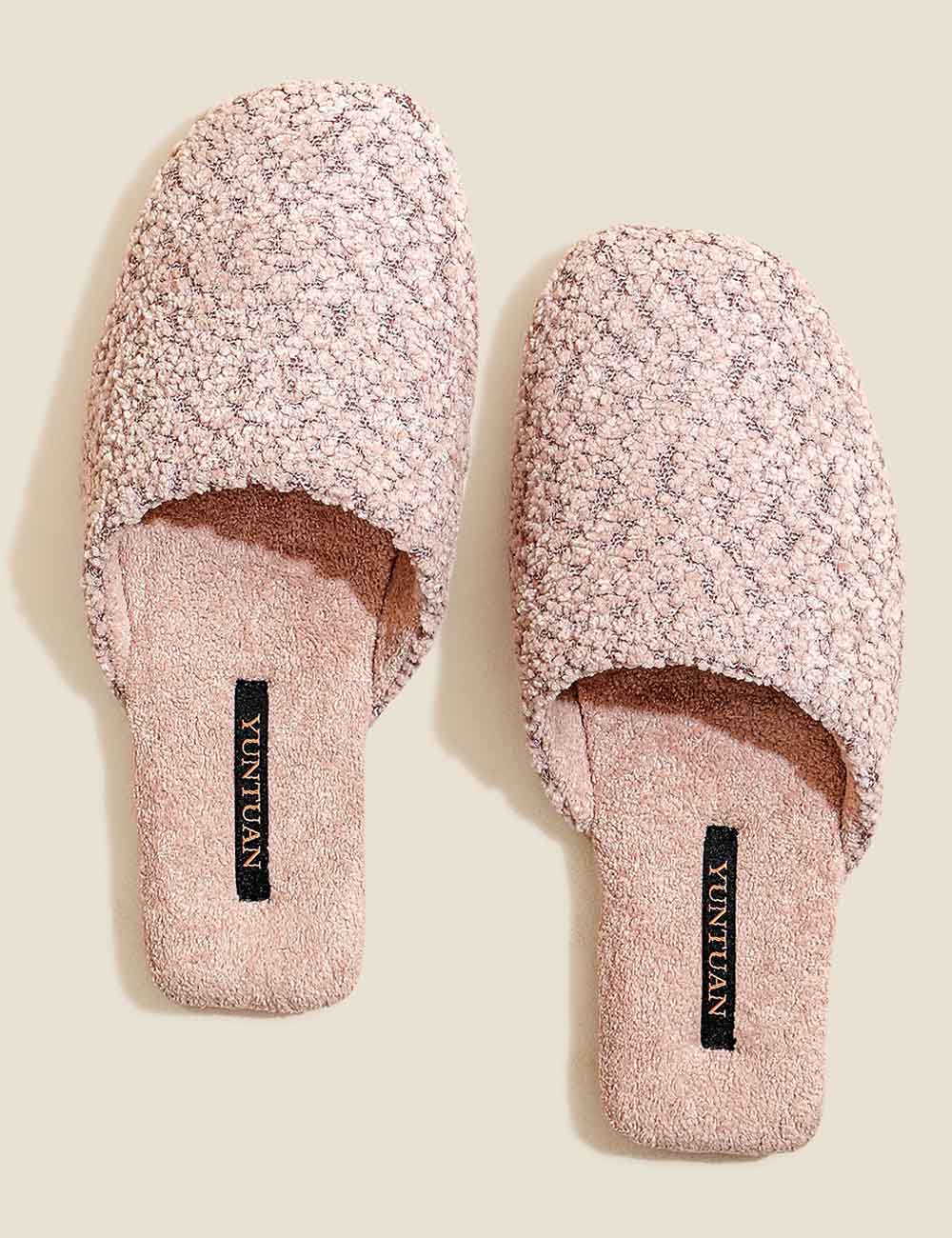 Elegant Soft Solid Color Warm Indoor Slippers