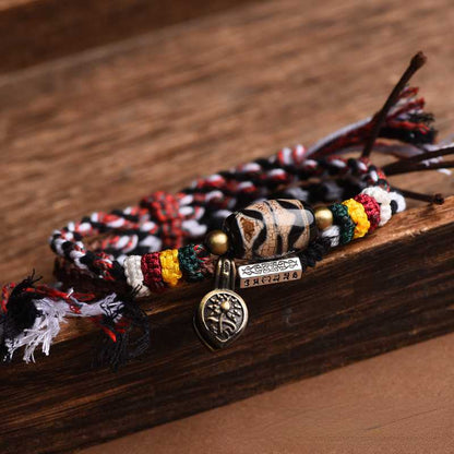 Tibetan Handwoven Bracelet Hand Rope Cultural And Fashionable Simple Buddha Bead Bracelet