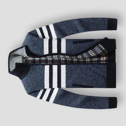 Sky Madrid Striped Pocket Cardigan