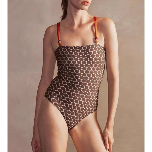 Secy - Polka Dot One-Piece Swimsuit Set