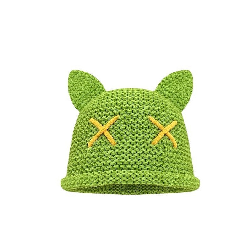 Thick Needle Cat Ear Knitted Hat