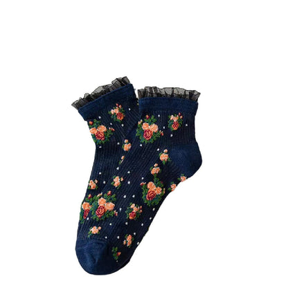 Rufia - Floral Lace Ankle Socks – 5 Colors