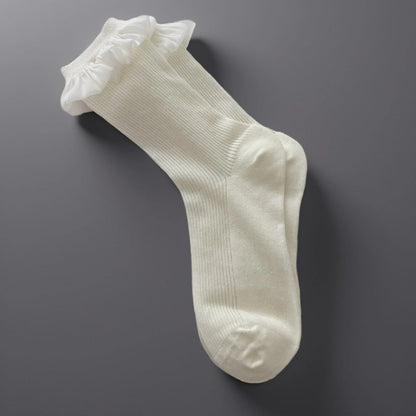 Rufia - Ruffle-Trim Floral Crew Socks