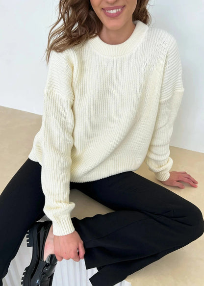 Loose Sweater Soft Fabric Round Neck Design