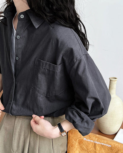 Long Sleeves Loose Blouses&Shirts Tops Outerwear Tops