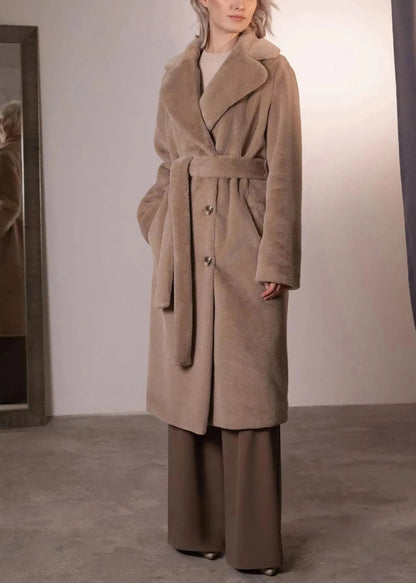 Velvet Coat Longline Double Breasted Tailored Lapel