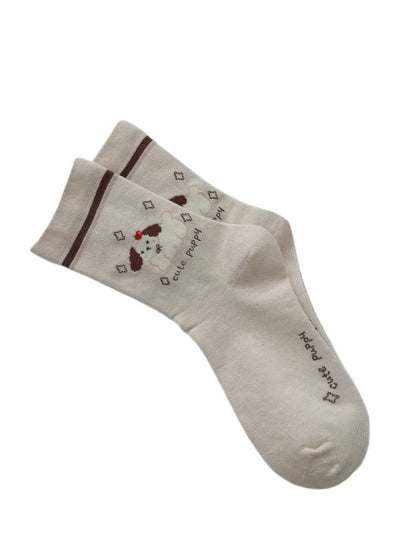 Rufia - Cute Cartoon Dog Women’s Mid-calf Socks