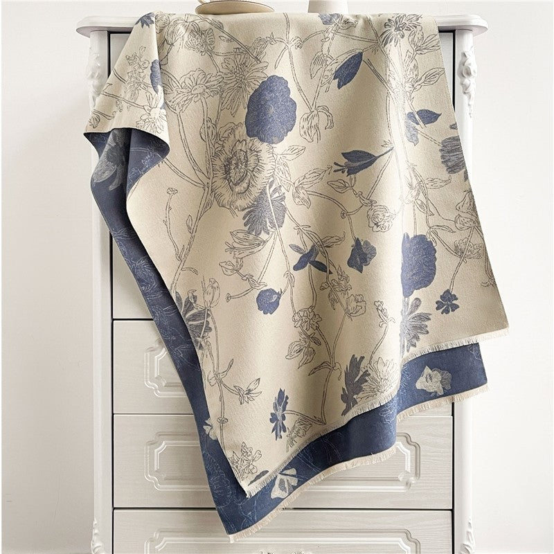 Jacquard Fringed Cashmere-Like Scarf