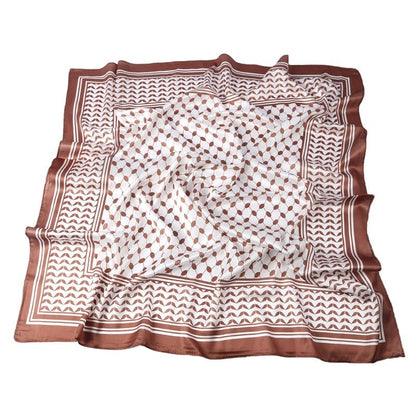 Simulated Silk Code Printed Handkerchief