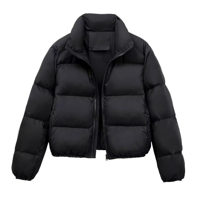 Solid Color Cotton Polyester Padded Jacket Stand Collar