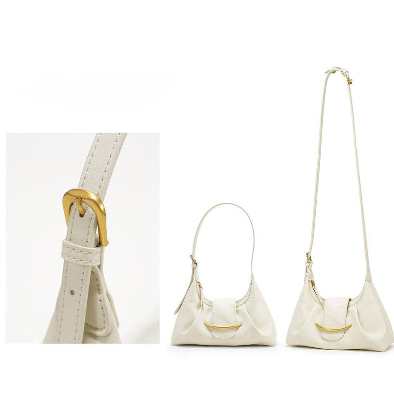 Trendy Crescent Solid Color Tote Shoulder Bag