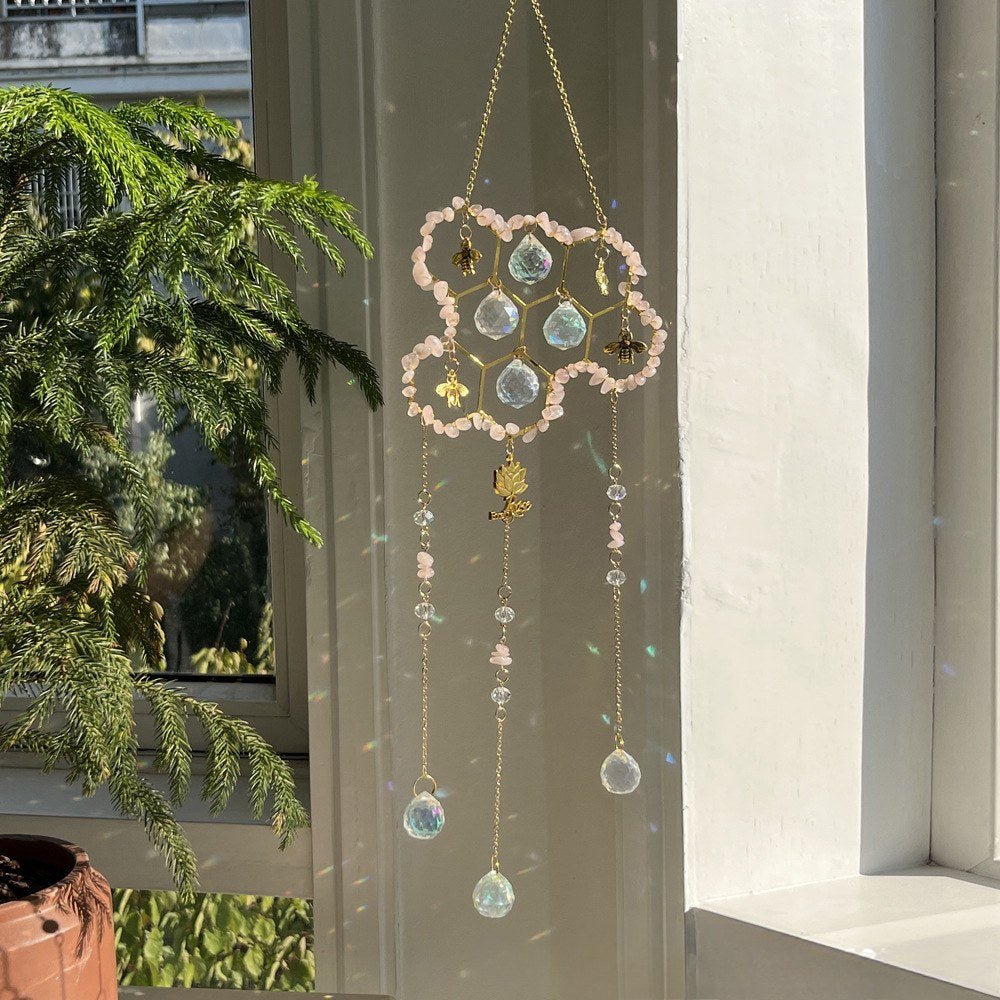Stone Cross Bee Crystal Home Hangings