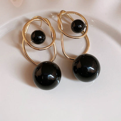 Earwish - Vintage Beaded And Metal Hoop Earrings - Classic