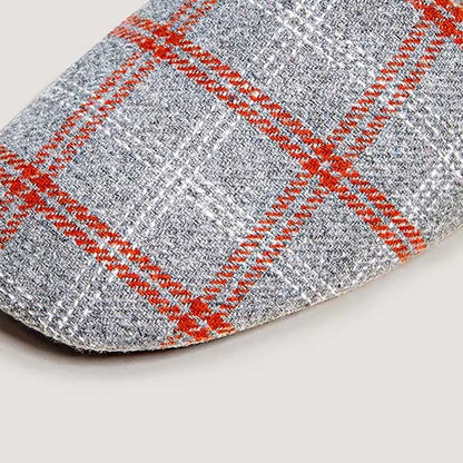 Color Block Plaid Cozy Indoor Slippers