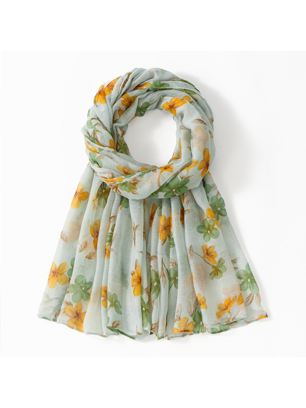 Scarvii - Floral Voile Print Scarf Shawl Beach Wrap