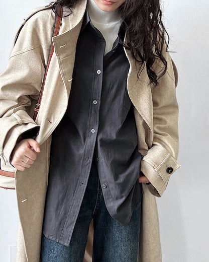 Long Sleeves Loose Blouses&Shirts Tops Outerwear Tops